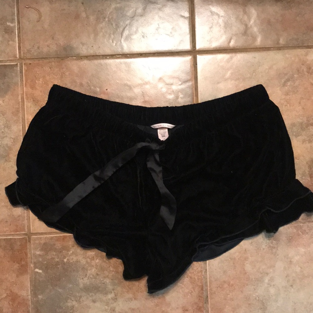 Victoria Secret black velvet pajama shorts